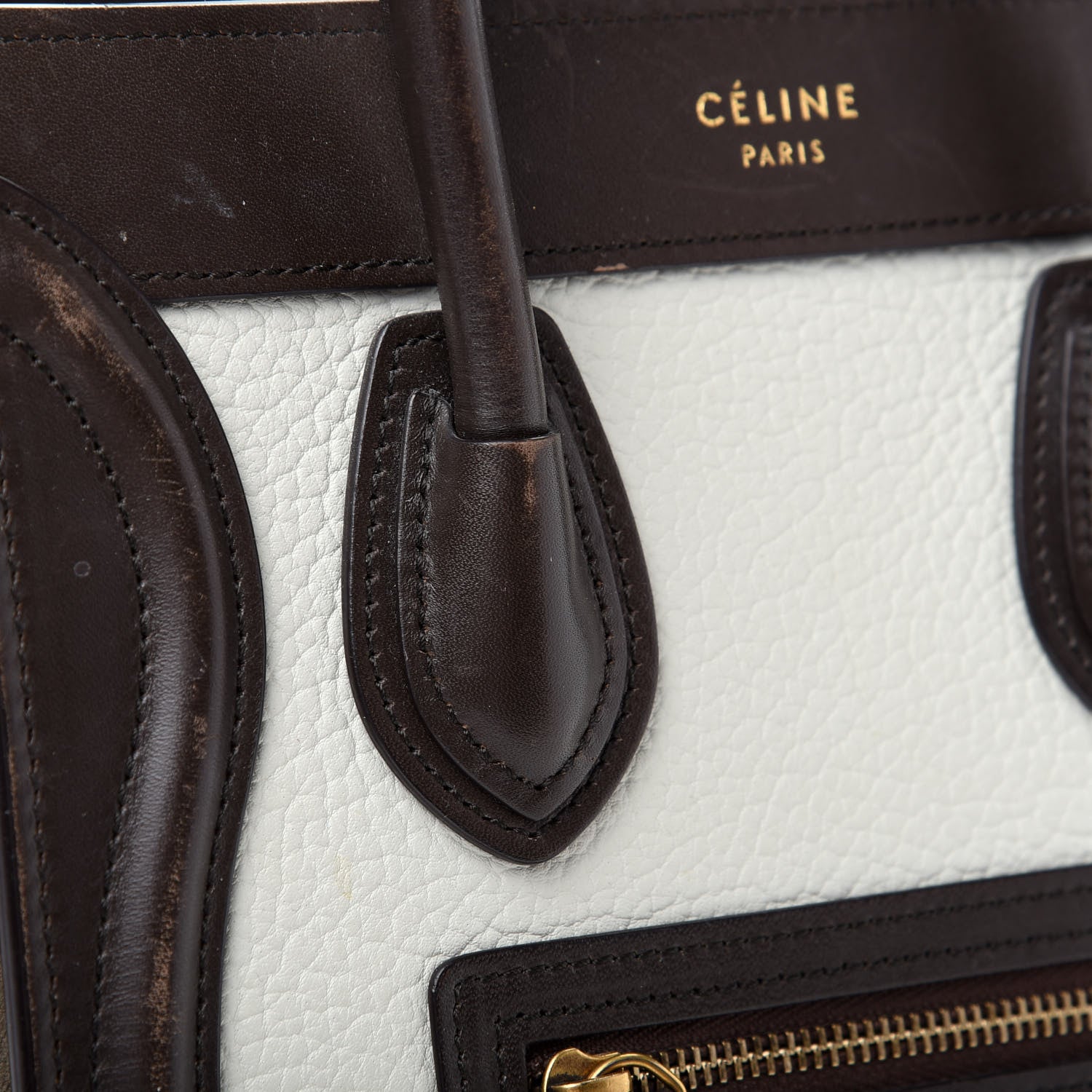 Celine Bullhide Calfskin Nubuck Nano Tri-Color Luggage Khaki 11 of 11