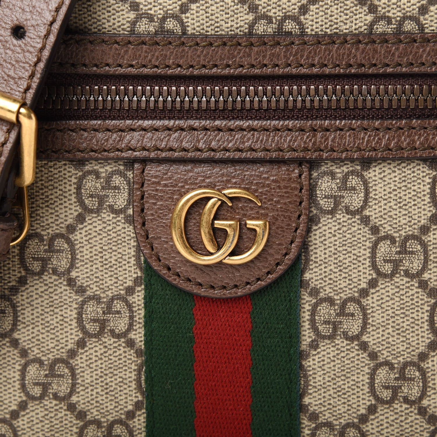 Gucci GG Supreme Monogram Web Mini Ophidia Messenger Brown 10 of 11