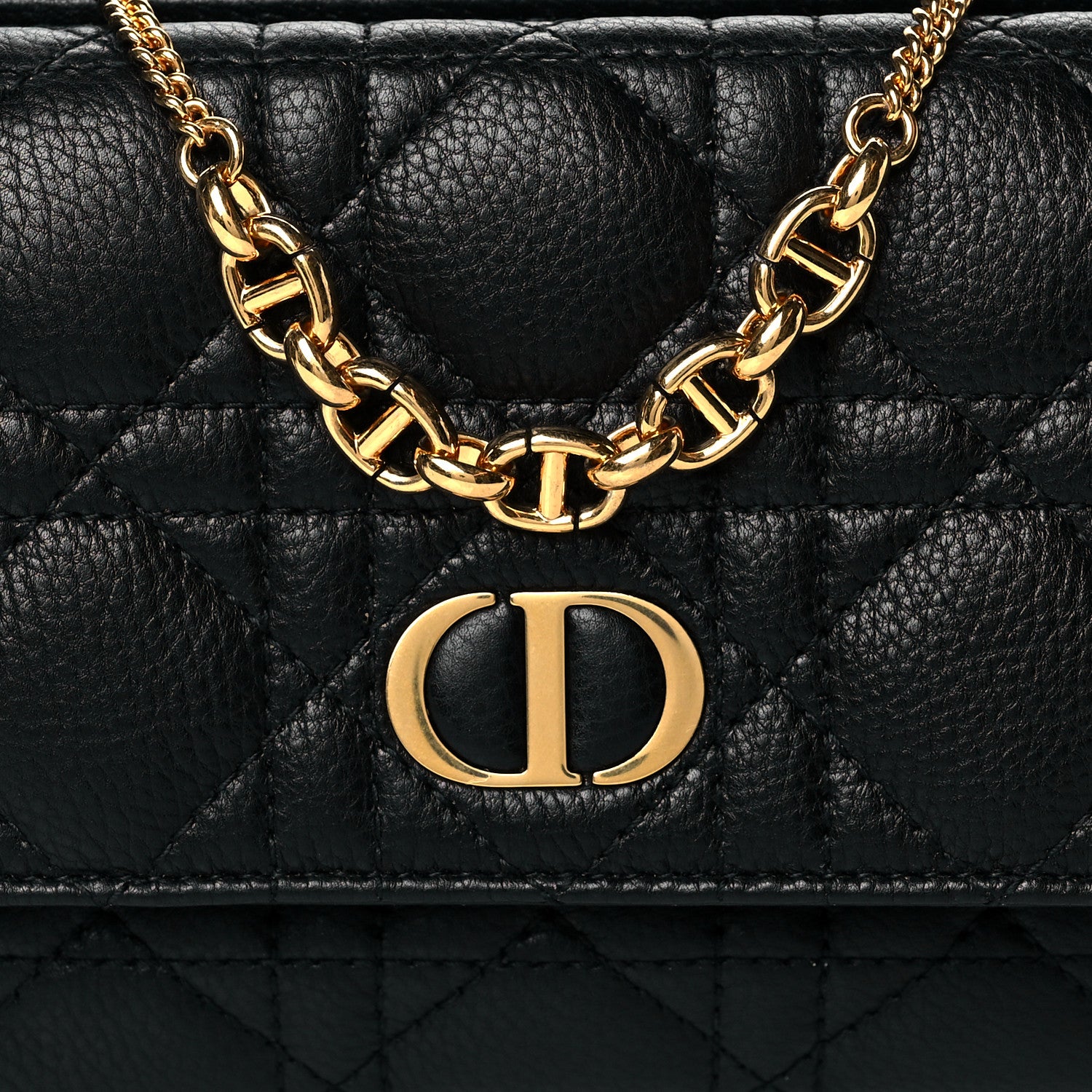 Christian Dior Supple Calfskin Cannage Caro Pouch with Chain Black 7 of 10