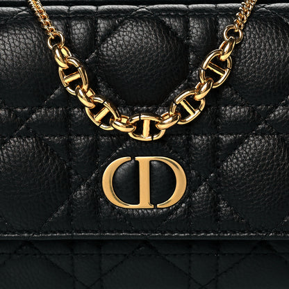 Christian Dior Supple Calfskin Cannage Caro Pouch with Chain Black 7 of 10