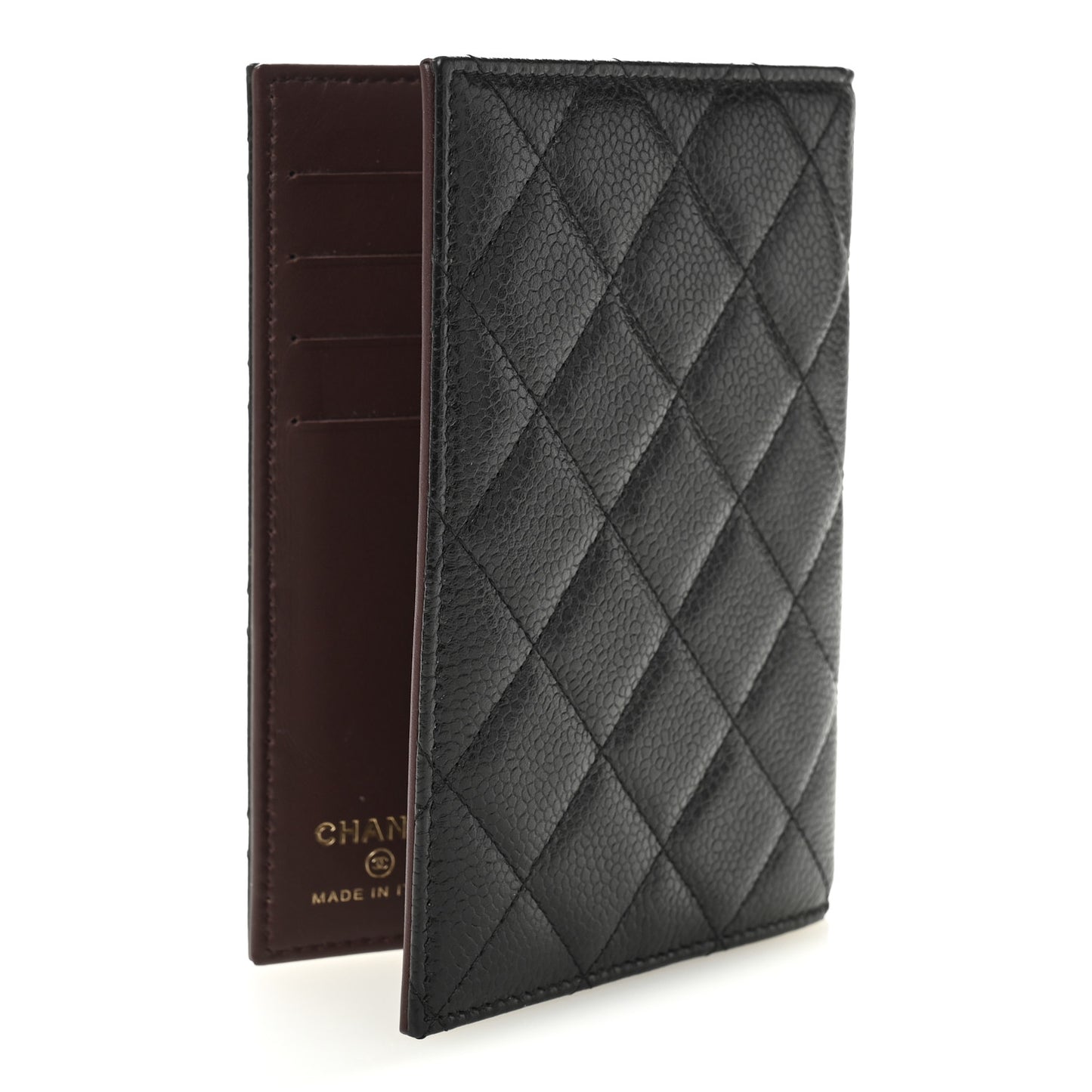 Caviar Quilted Passport Holder Black