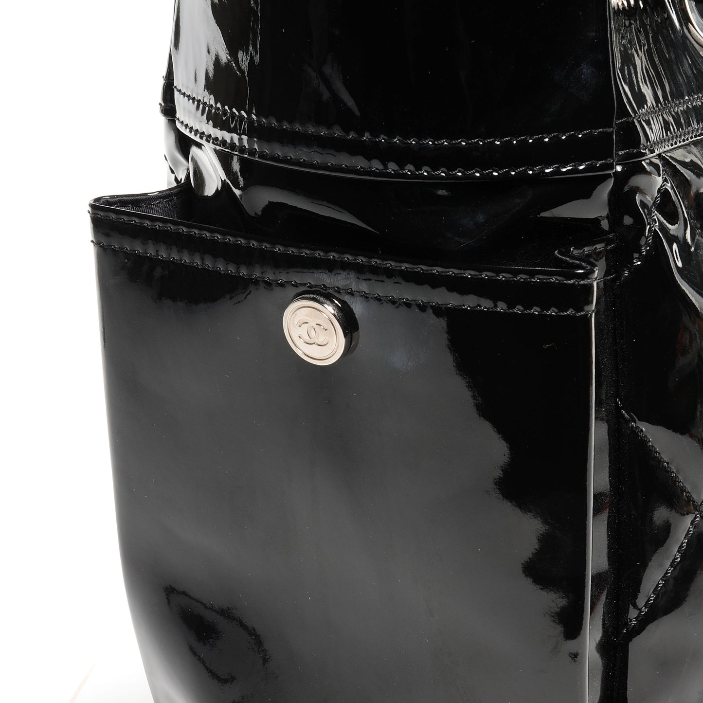 Vinyl Quilted Paris Biarritz Large Tote Black