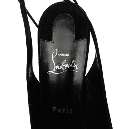 Christian Louboutin Veau Velours Lace Up NVP 120 Peep Toe Pump 39 Black 6 of 8