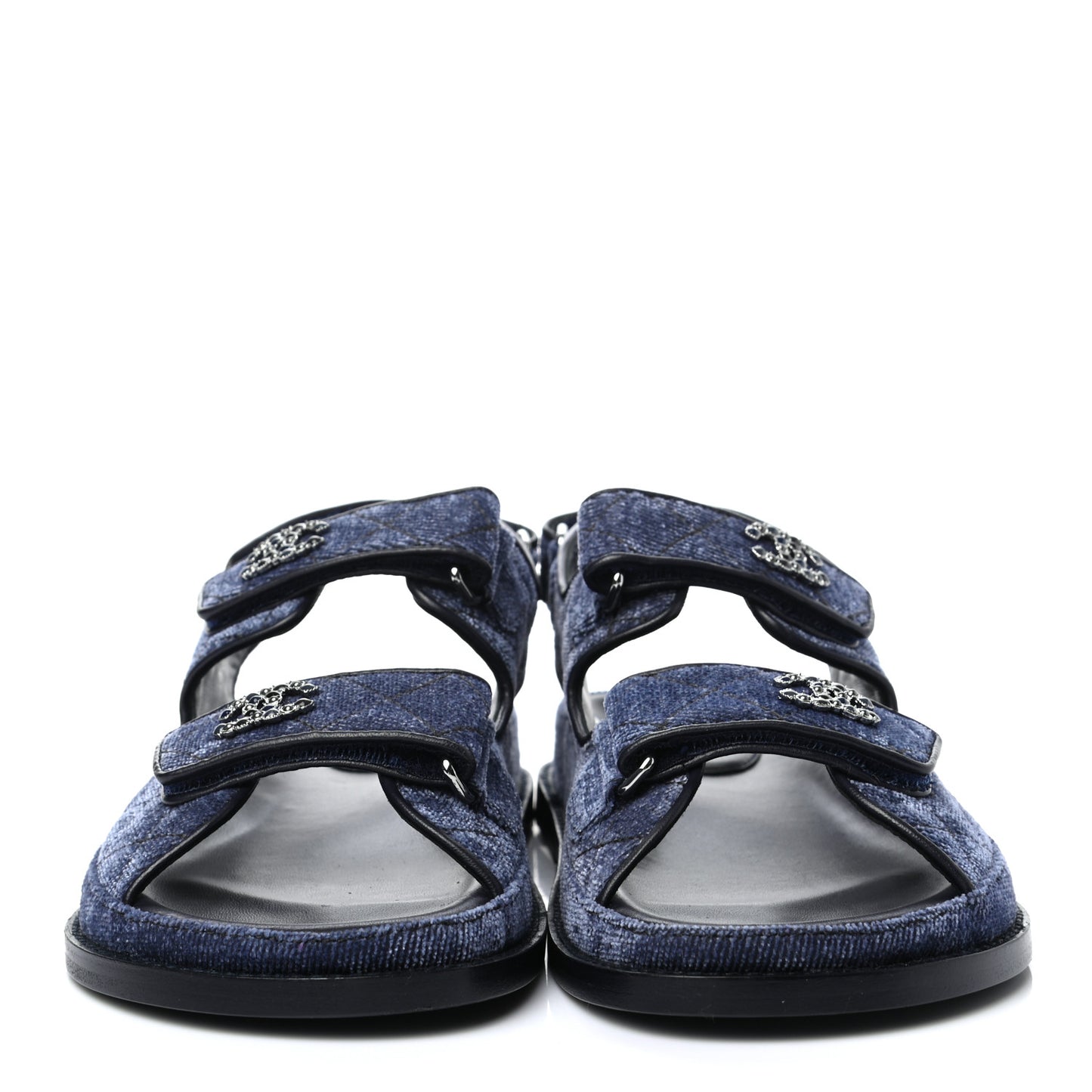 Velvet Velcro Dad Sandals 39 Blue