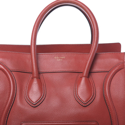 Celine Drummed Calfskin Mini Luggage Red 19 of 21