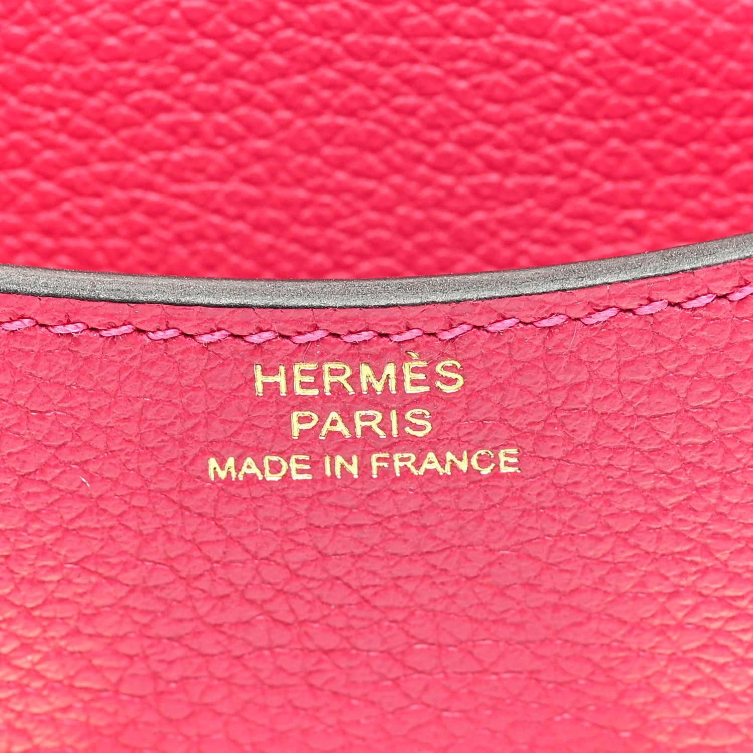 Hermes Evercolor Bi-Color Constance Slim Wallet Framboise Rouge Sellier 7 of 9