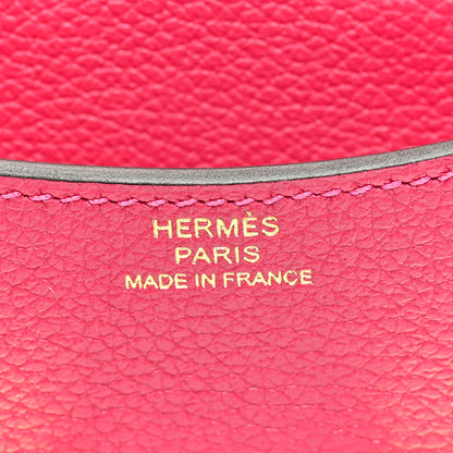 Hermes Evercolor Bi-Color Constance Slim Wallet Framboise Rouge Sellier 7 of 9
