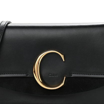 Chloe Calfskin Suede C Clutch With Chain Black 9 of 11