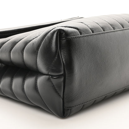 Saint Laurent Calfskin Y Quilted Monogram Monochrome Medium Loulou Chain Satchel Black 9 of 10