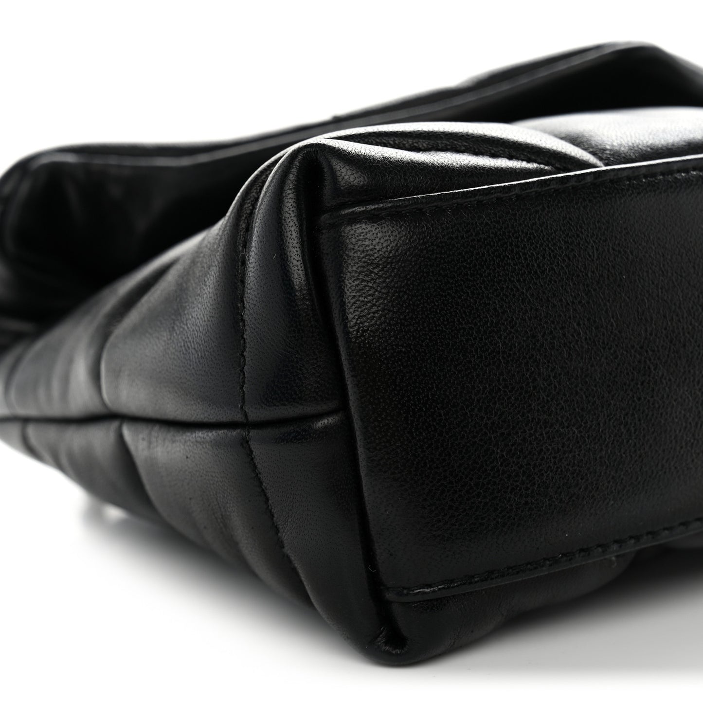 Lambskin Quilted Toy Loulou Puffer Monogram Chain Satchel Black