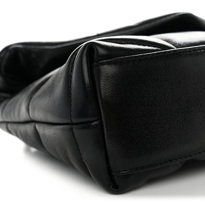 Saint Laurent Lambskin Quilted Toy Loulou Puffer Monogram Chain Satchel Black 9 of 11