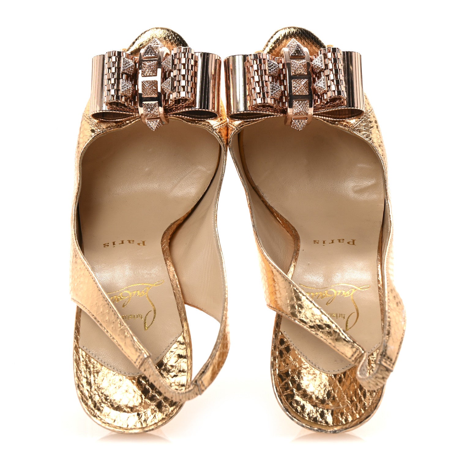 Christian Louboutin Ayers Metal Nodo 150 Pumps 36 Gold 2 of 12