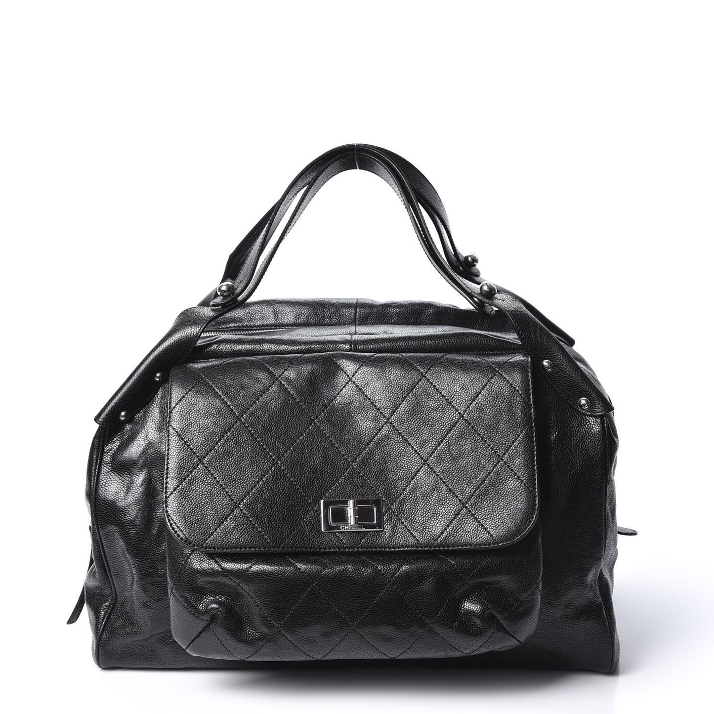 Glazed Caviar Pocket In The City Tote Black