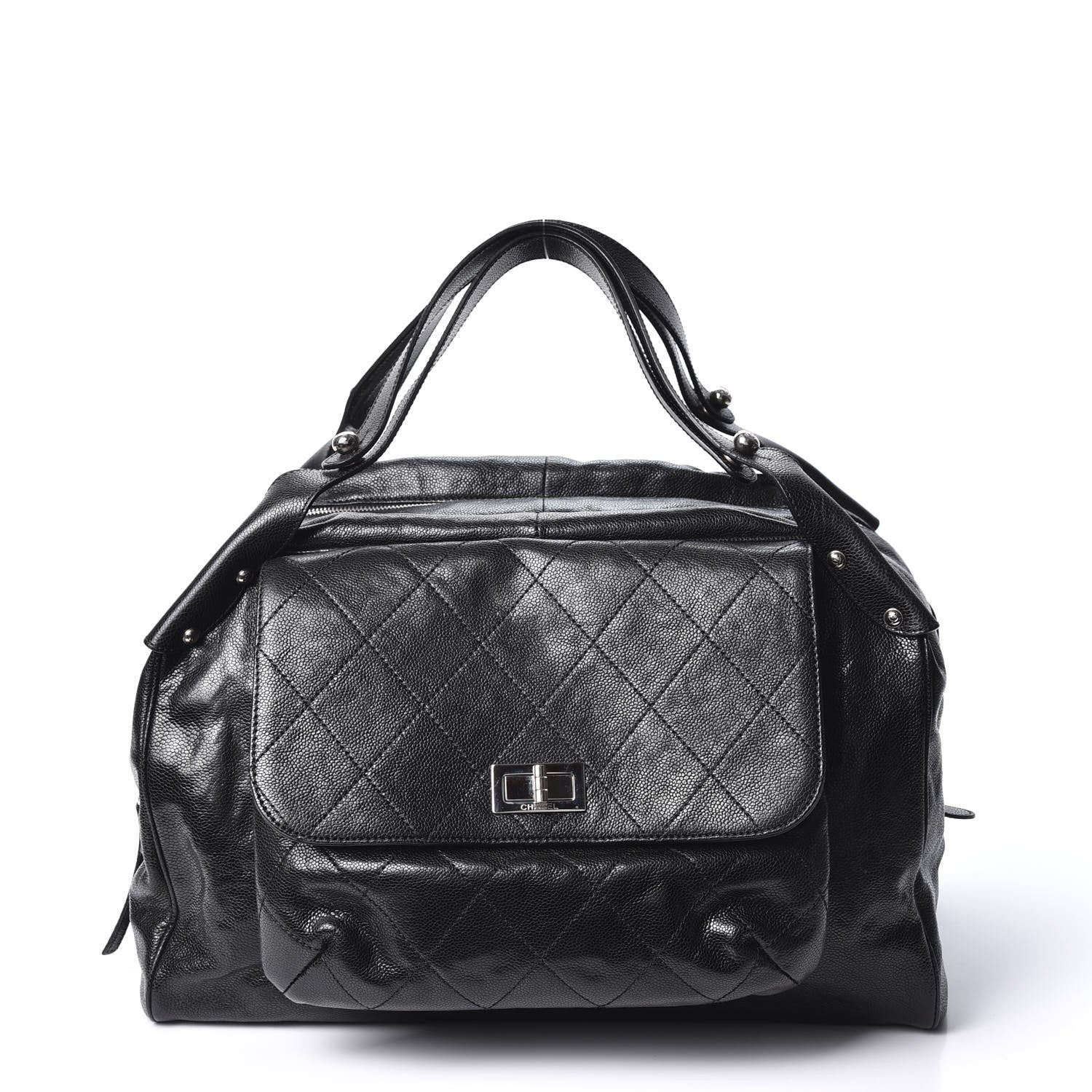 Chanel Glazed Caviar Pocket In The City Tote Black 1 of 10