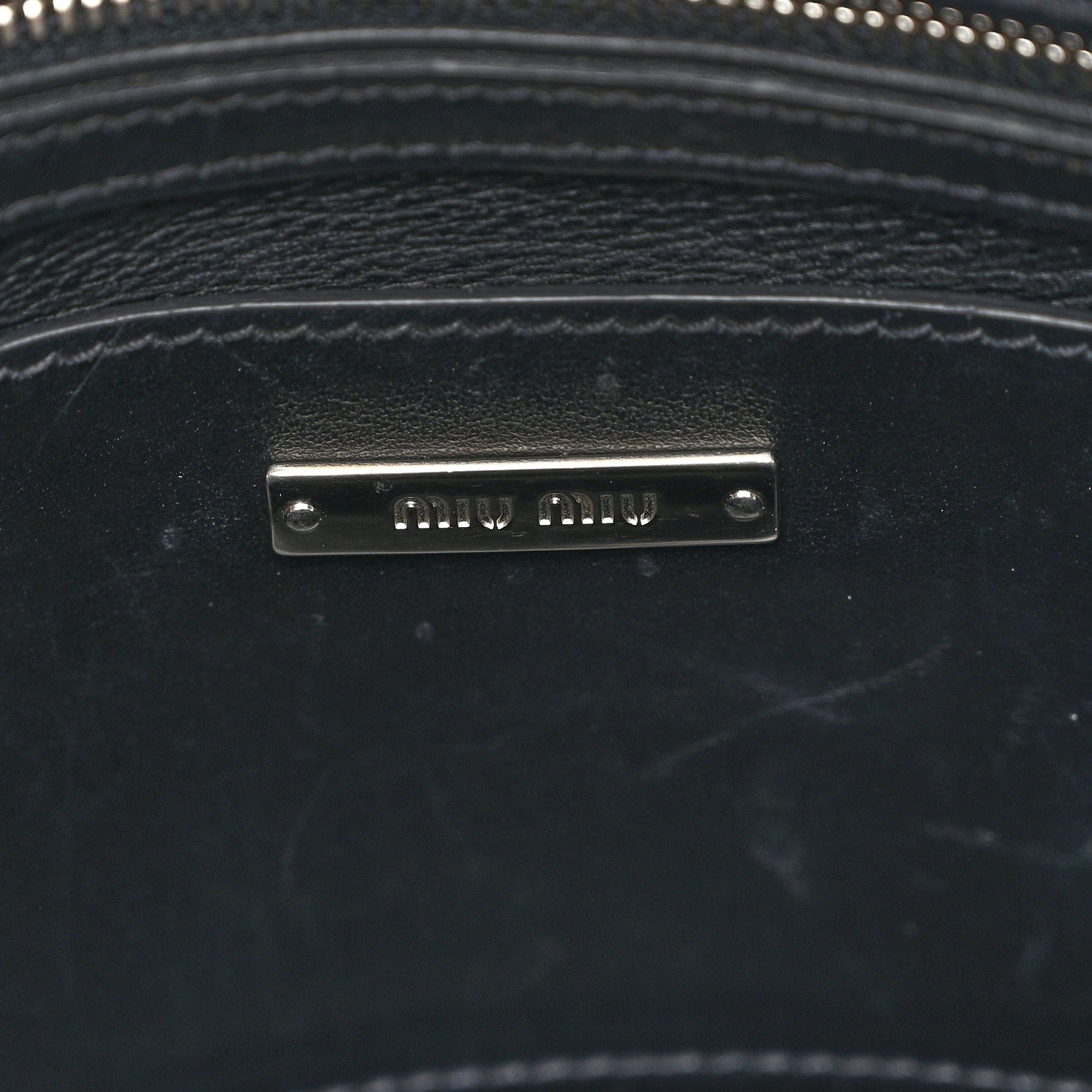Miu Miu Soft Calfskin Top Handle Satchel Black 6 of 12