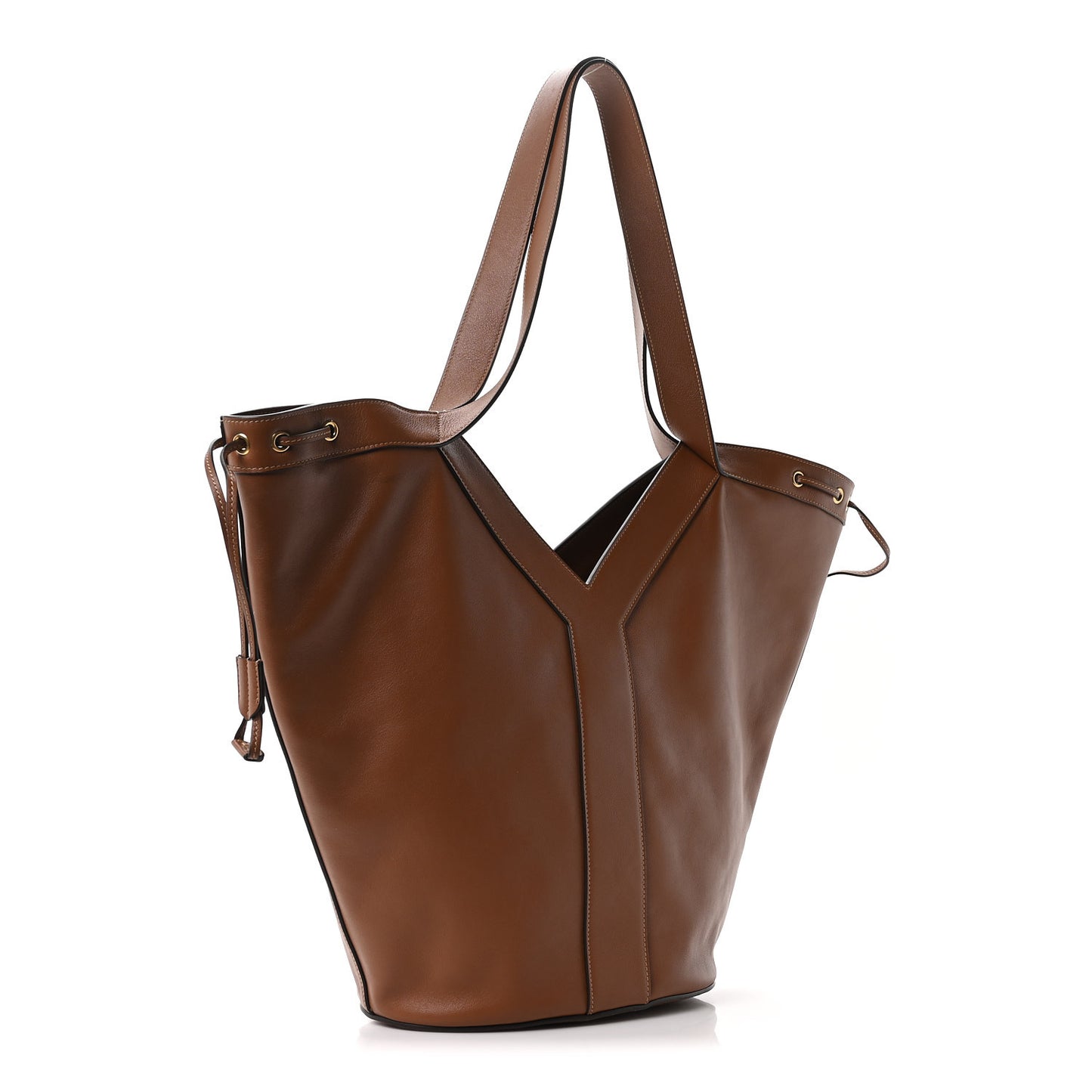 Santorini Lux Calfskin Y Drawstring Tote Brick