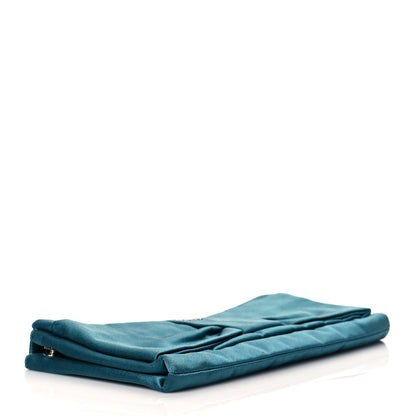 Prada Satin Rasso Bow Pochette Clutch Turchese 4 of 9