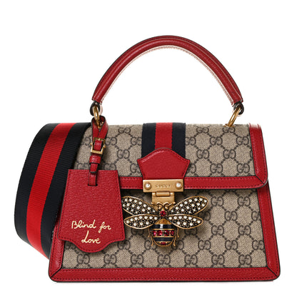 Gucci GG Supreme Monogram Small Queen Margaret Top Handle Bag Red 1 of 11