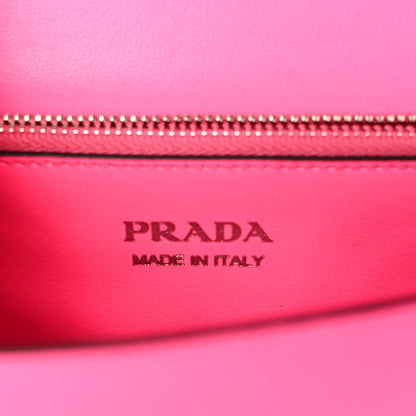 Prada Saffiano City Calfskin Studded Large Elektra Shoulder Bag Fuchsia Black 6 of 9