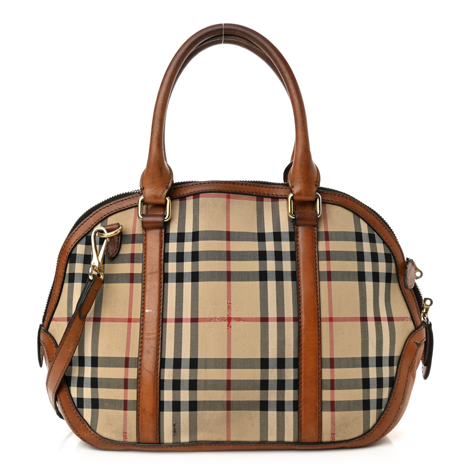 Burberry Horseferry Check Small Orchard Bowling Bag Tan 1 of 26