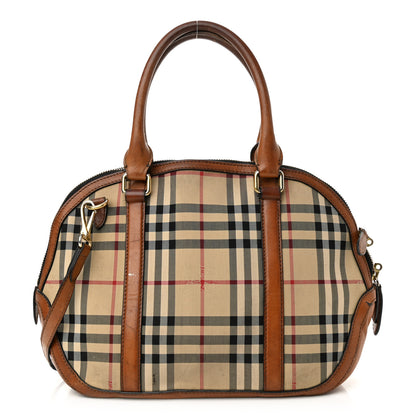 Burberry Horseferry Check Small Orchard Bowling Bag Tan 1 of 26