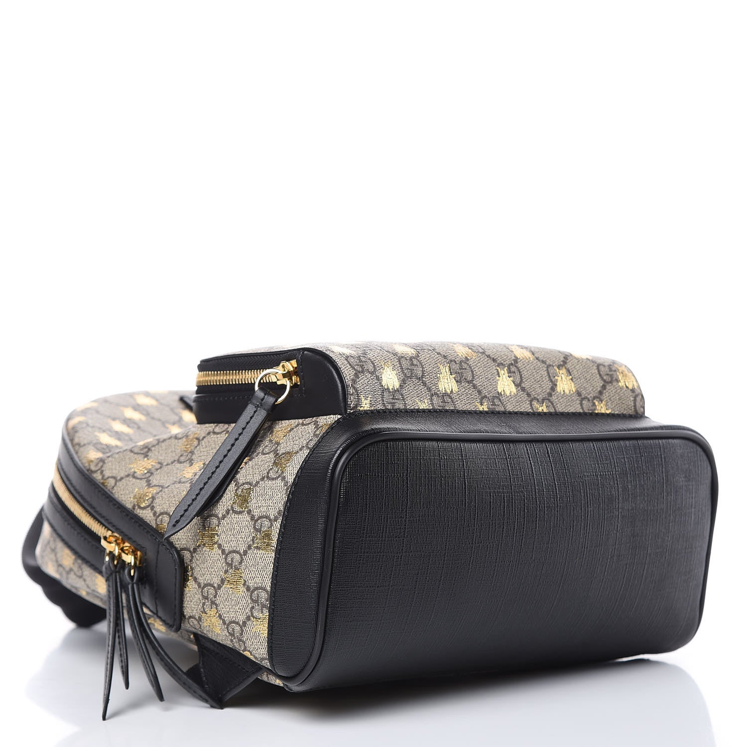 Gucci GG Supreme Monogram Bees Print Small Day Backpack Beige Oro Black 4 of 11