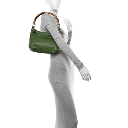 Gucci Calfskin Bamboo Anita Top Handle Bag Green 2 of 15