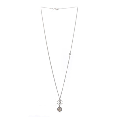 Chanel Crystal CC Pearl Drop Necklace Gold 3 of 6