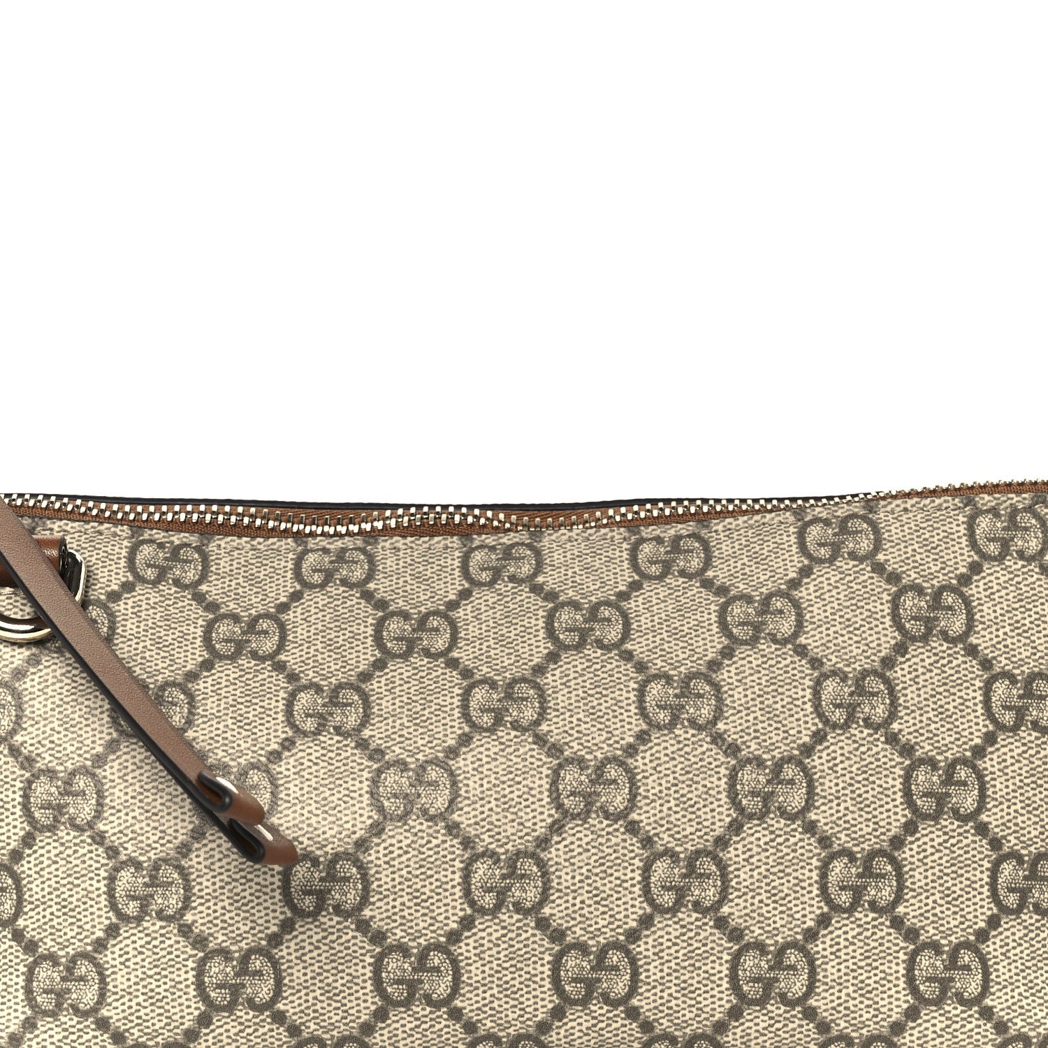 Gucci GG Supreme Monogram Emblem Small Shoulder Bag Beige Dark Brown 8 of 11