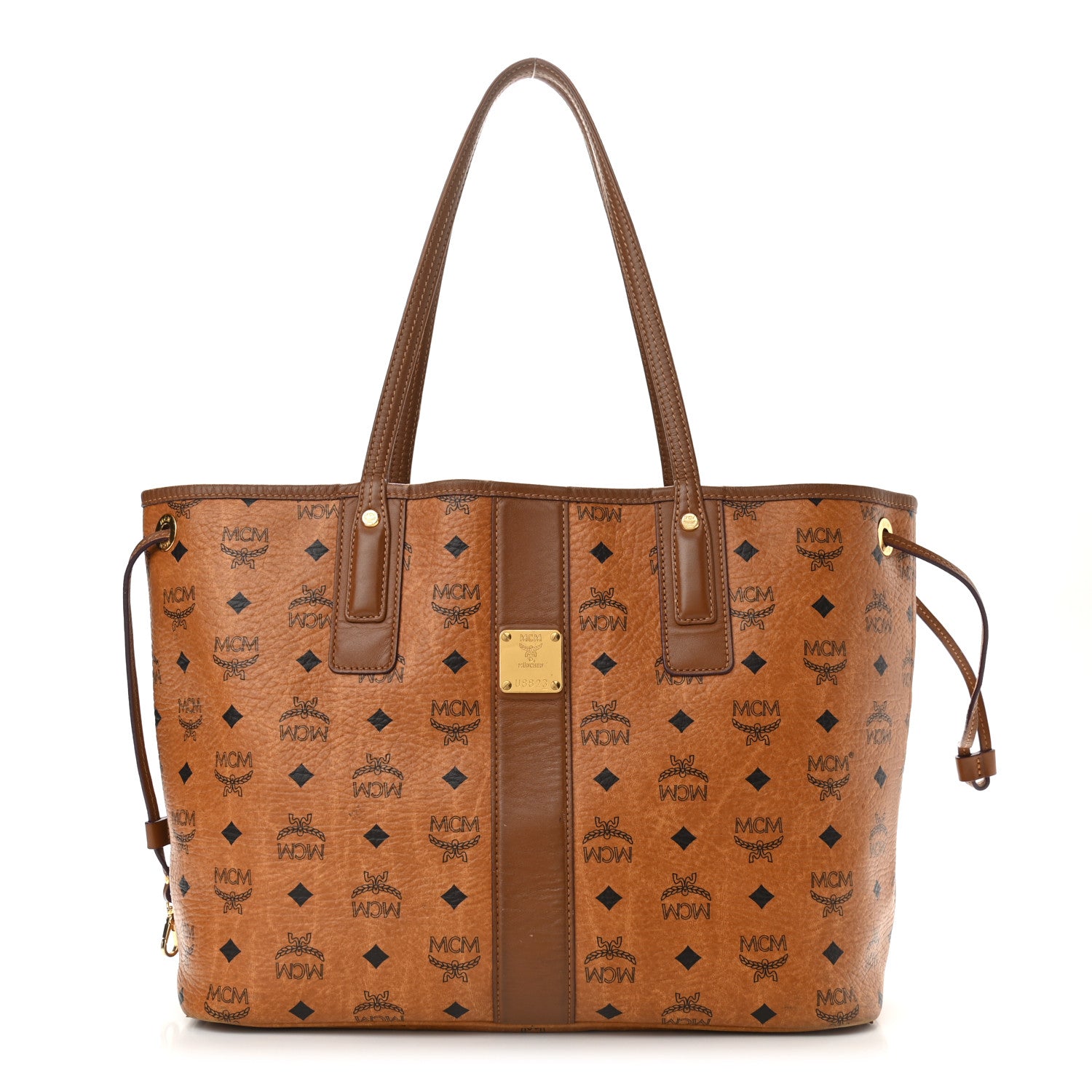 MCM Visetos Medium Liz Reversible Shopper Tote Cognac 1 of 17