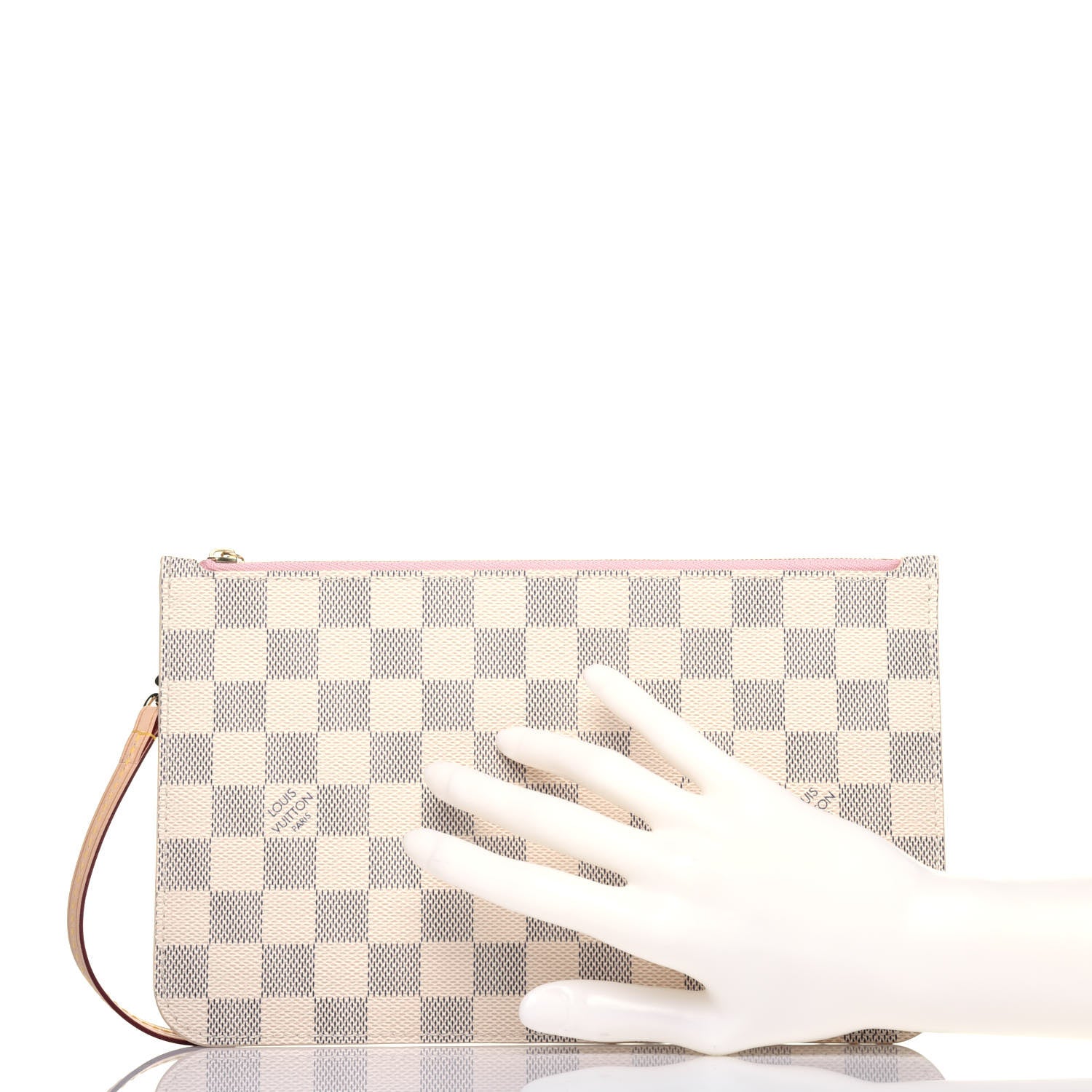 Louis Vuitton Damier Azur Neverfull MM GM Pochette Rose Ballerine 2 of 10