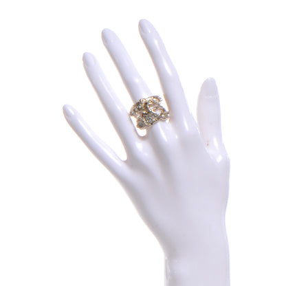Chanel Crystal CC Logo Ring Light Gold 6 2 of 5