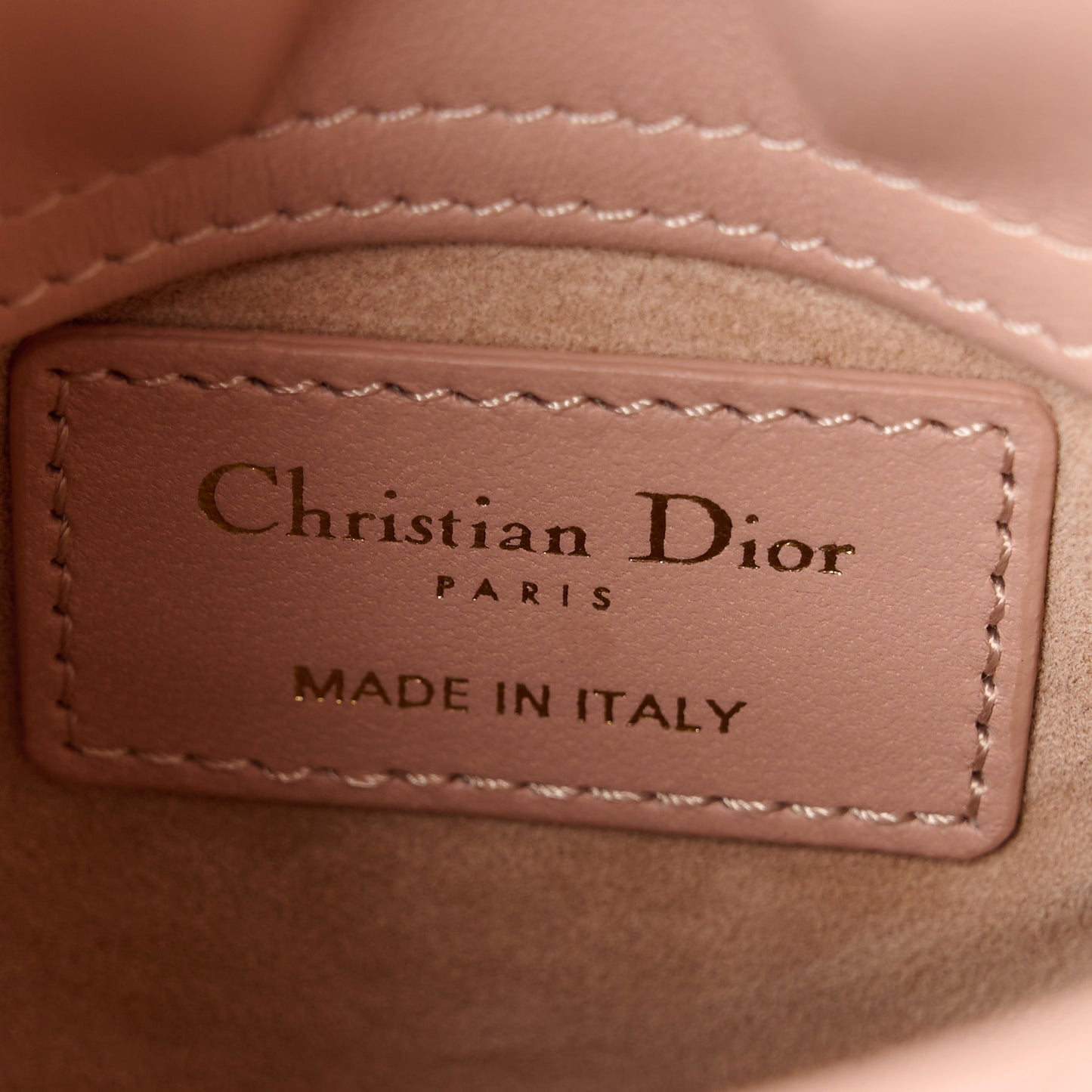 Lambskin Cannage Micro Lady Dior Rose Des Vents