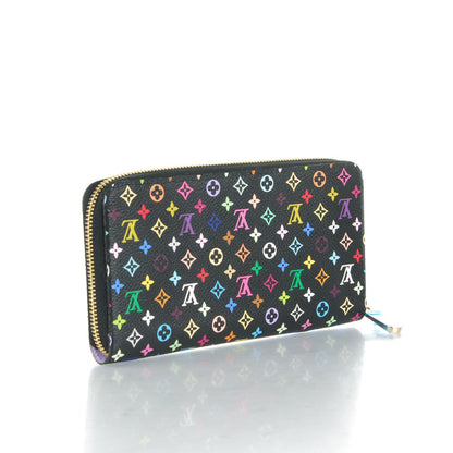 Louis Vuitton Monogram Multicolor Zippy Wallet Black Violet 3 of 7