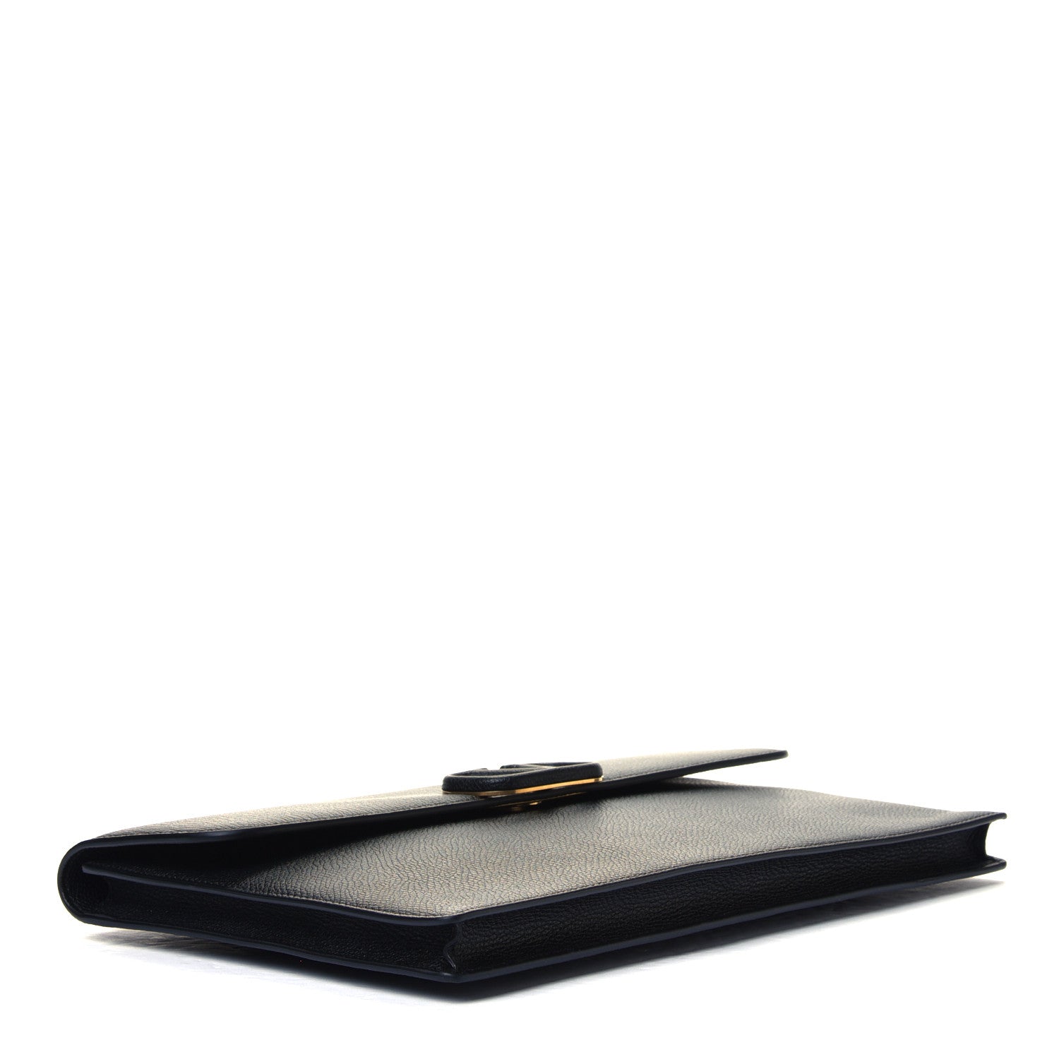 Valentino Garavani Grained Calfskin Large Vlogo Clutch Black 3 of 4