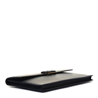Valentino Garavani Grained Calfskin Large Vlogo Clutch Black 3 of 4