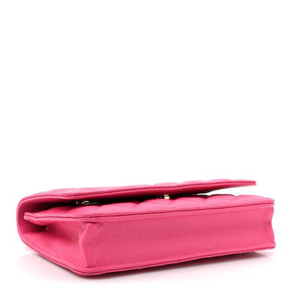Chanel Caviar Quilted Wallet on Chain WOC Dark Pink 4 of 12