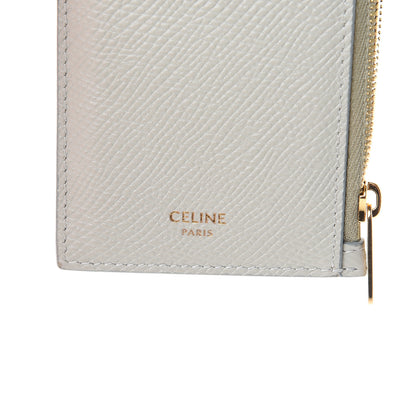 Celine Grained Calfskin Zipped Card Holder Vert D’eau 5 of 9