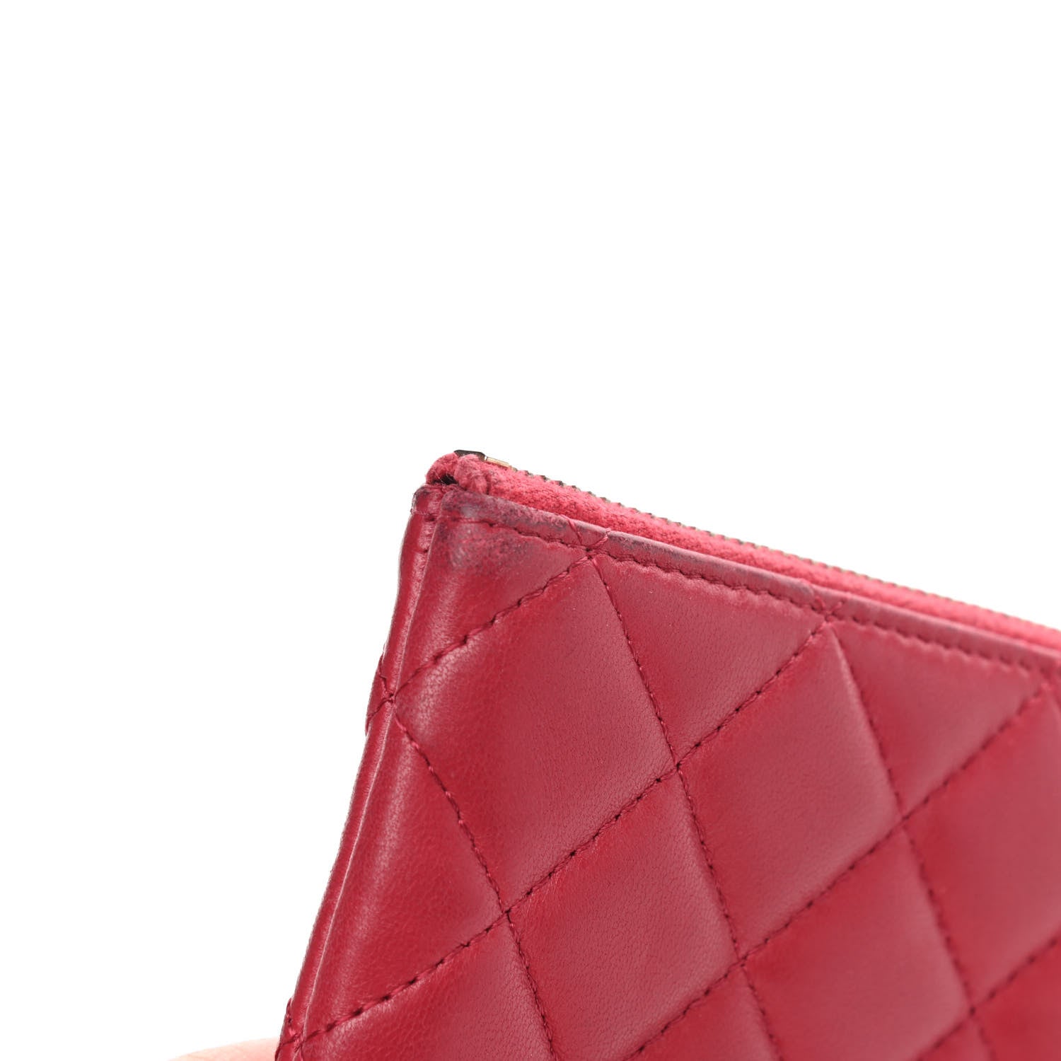 Chanel Lambskin Quilted Small Cosmetic Case Red 6 of 8