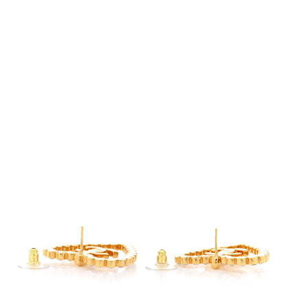 Chanel Crystal Heart CC Earrings Gold 4 of 5