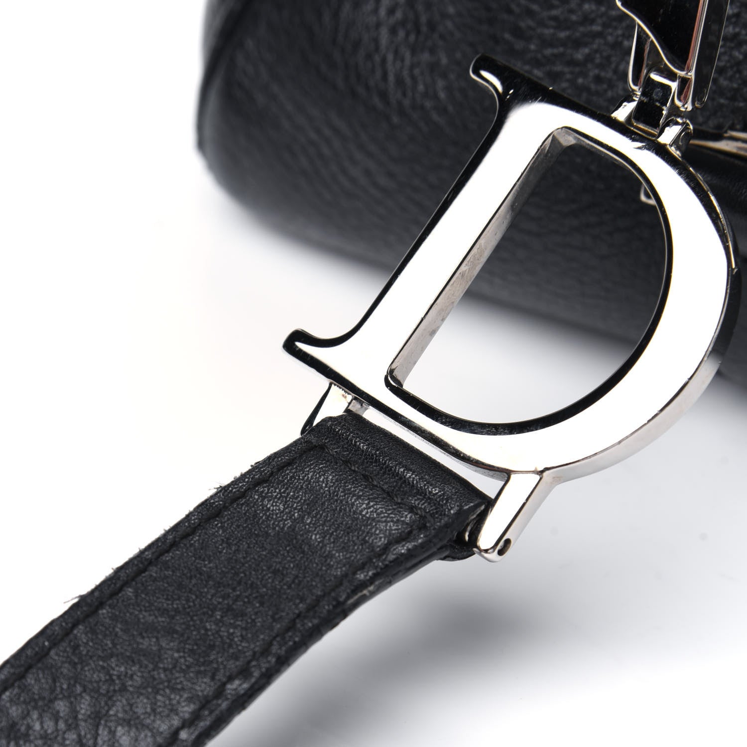 Christian Dior Calfskin Logo Charms Boston Black 768675