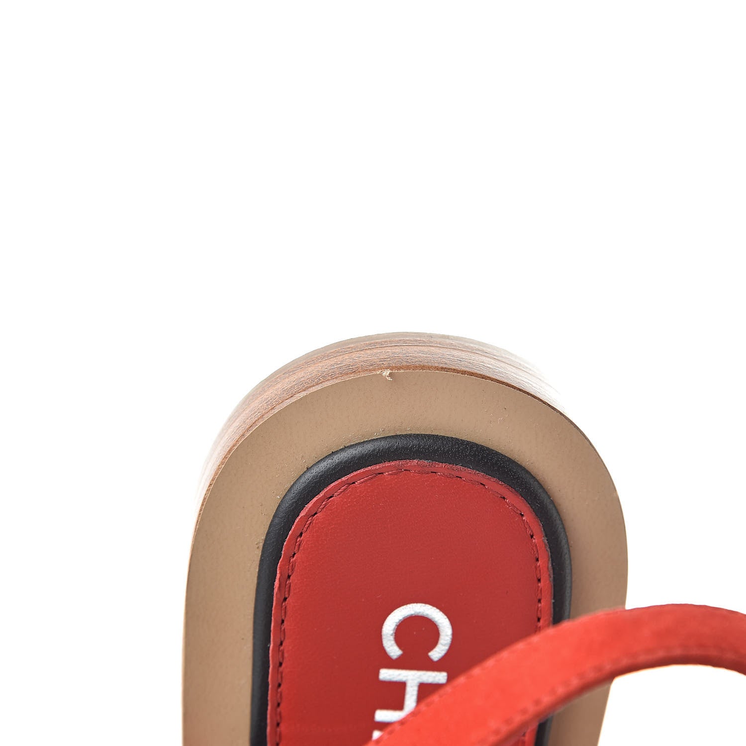 Chanel Lambskin Chain CC Thong Sandals 36 Red 13 of 17