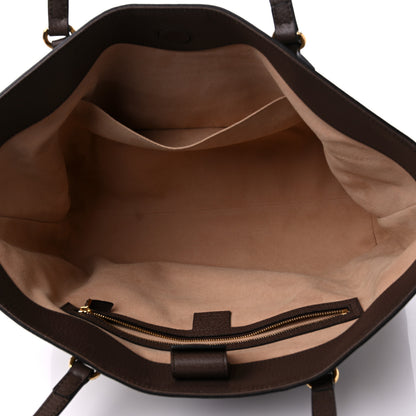 Gucci GG Supreme Monogram Textured Calfskin Web Medium Ophidia Shopping Tote Beige Ebony New Acero 5 of 11