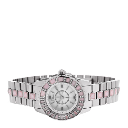 Christian Dior Stainless Steel Diamond Sapphire Pink Mother of Pearl 29mm Christal Quartz Watch 2 of 5