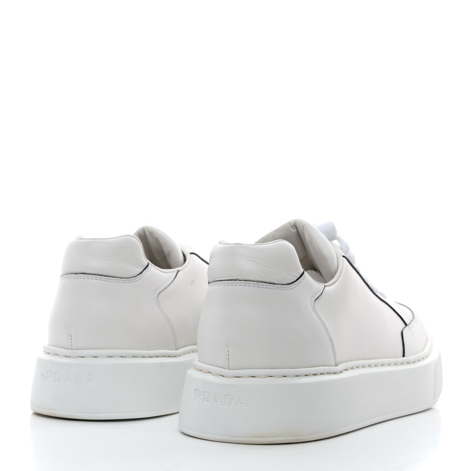 Prada Calfskin Mens Montana Low Top Sneakers 7 White 4 of 9