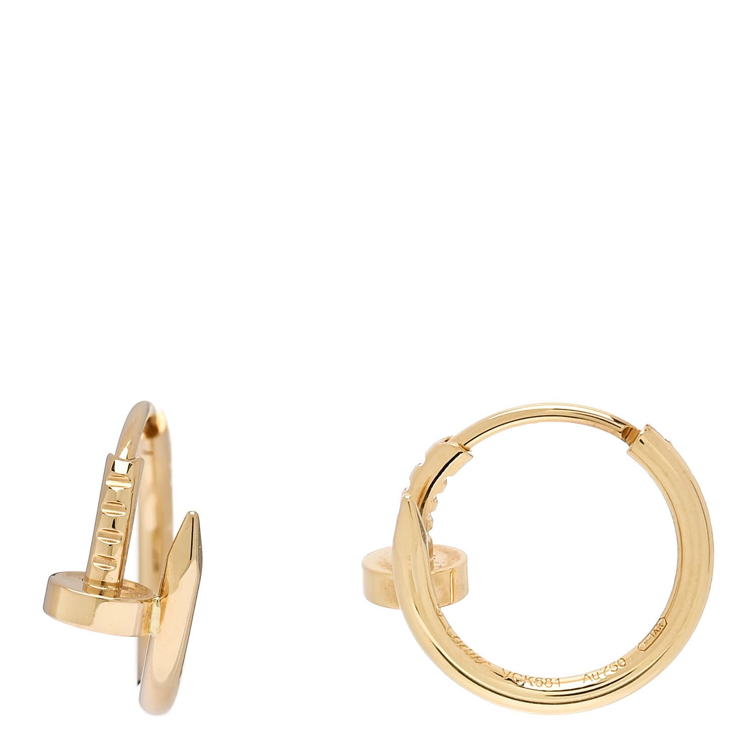 Cartier 18K Yellow Gold Juste Un Clou Hoop Earrings 1 of 6