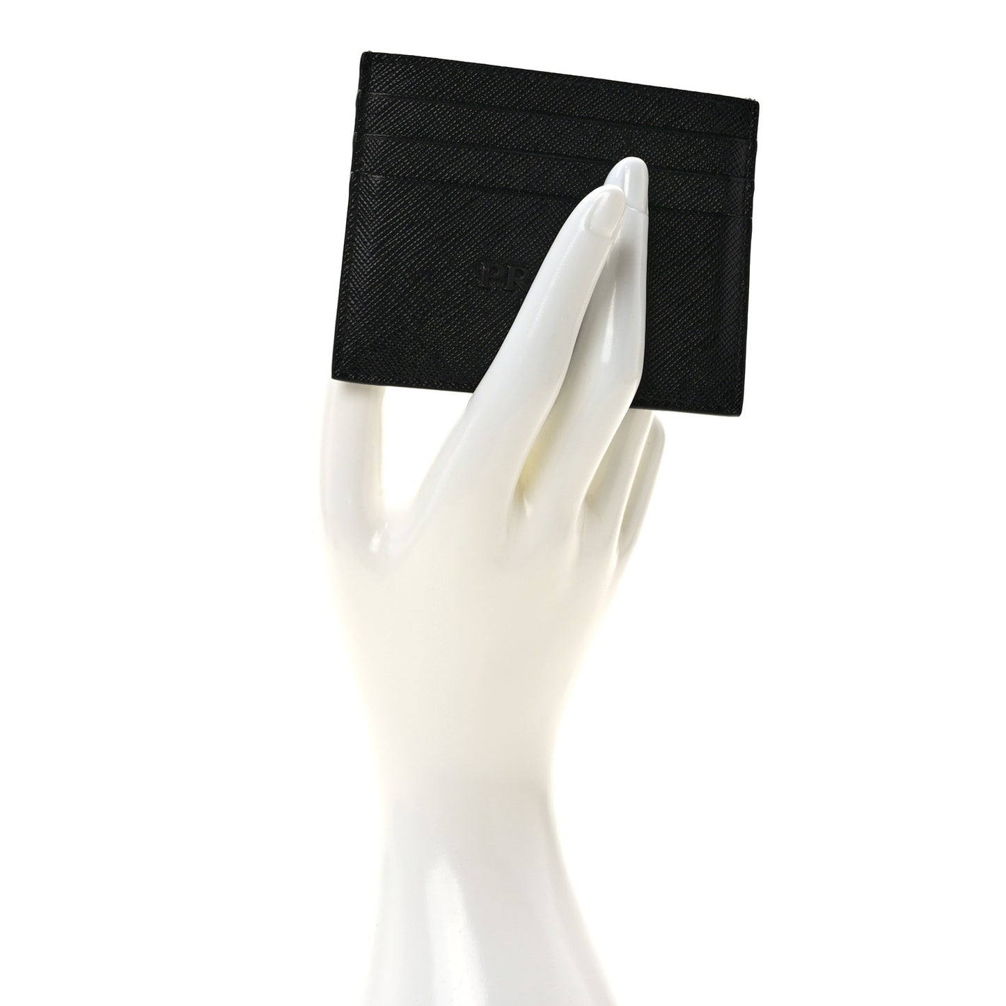 Saffiano Shine Monochrome Card Holder Black
