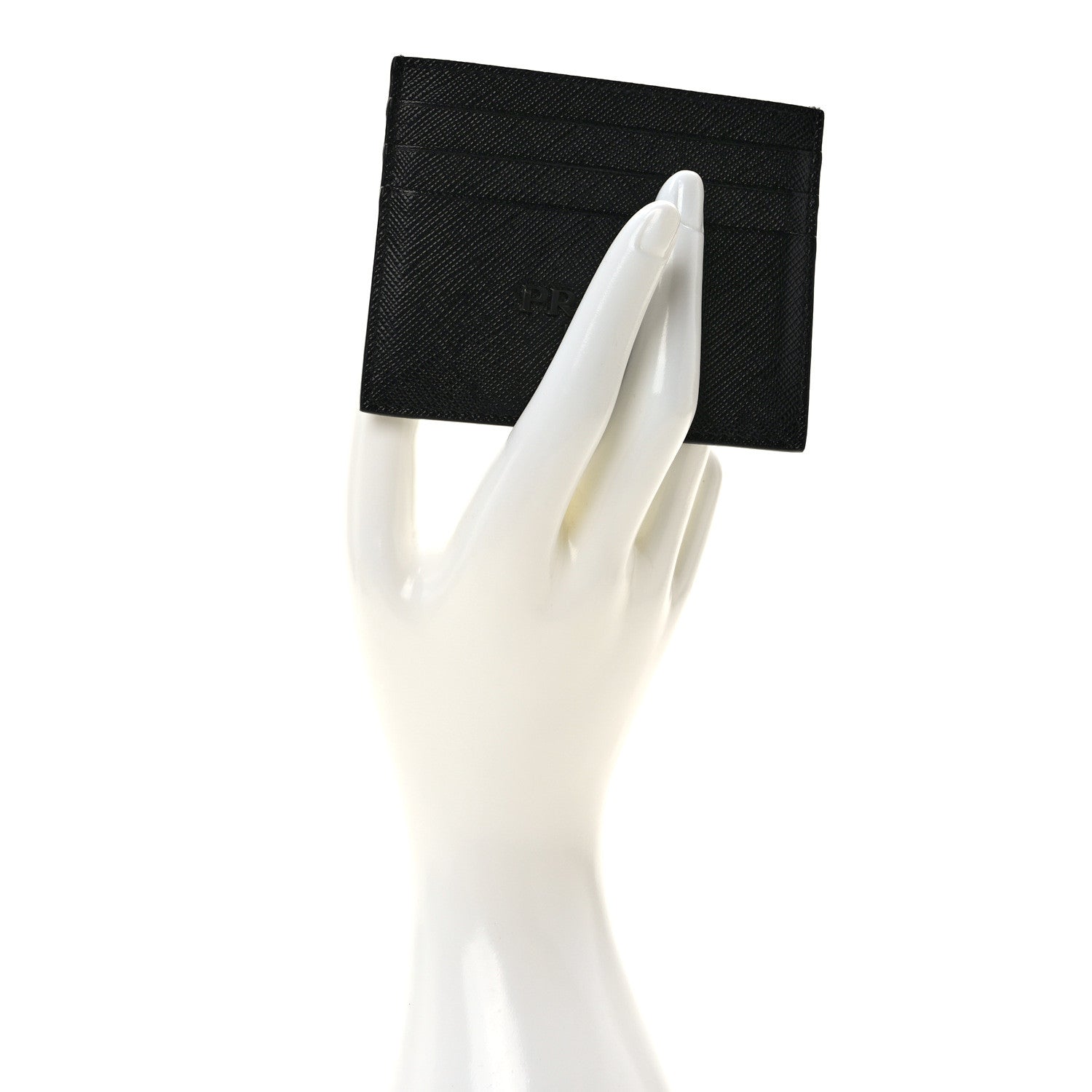 Prada Saffiano Shine Monochrome Card Holder Black 2 of 8