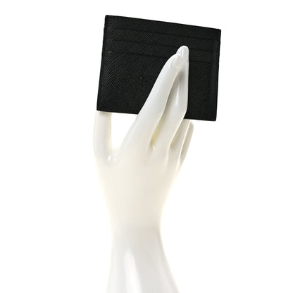 Prada Saffiano Shine Monochrome Card Holder Black 2 of 8