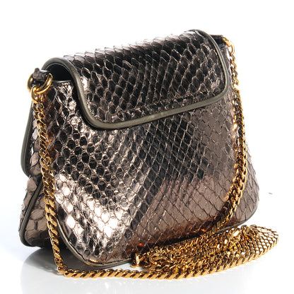 Gucci Python Small 1973 Chain Shoulder Bag Gunmetal 3 of 7